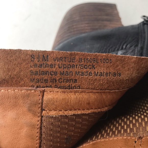 NAYA | Black Virtue Leather Buckle Block Heel Booties Size 8.5 - Picture 8 of 9